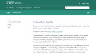 FollowMyHealth - Sharp Community Medical Group