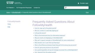 Frequently Asked Questions About FollowMyHealth