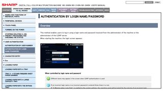 AUTHENTICATION BY LOGIN NAME/PASSWORD | MX ... - Sharp