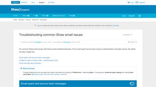 Troubleshooting common Shaw email issues | Shaw Support