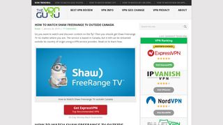 How to Watch Shaw Freerange TV outside Canada - The VPN Guru