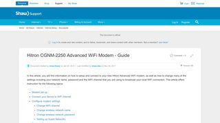 Hitron CGNM-2250 Advanced WiFi Modem - Guide | Shaw Support
