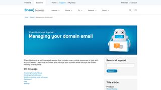 Managing your domain email - Shaw Business