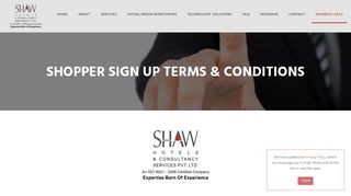 Shopper Sign Up Terms & Conditions | shawhotels
