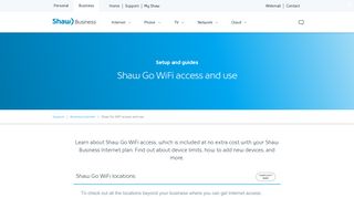 Shaw Go WiFi access and use - Shaw Business