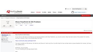 Shaw PassPoint & iOS Problem - RedFlagDeals.com Forums