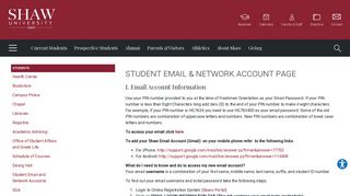 Student Email & Network - Shaw University