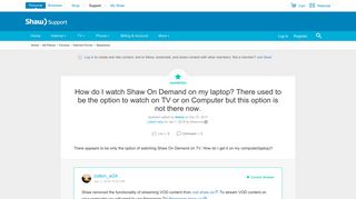 How do I watch Shaw On Demand on my laptop? The... | Shaw Support ...