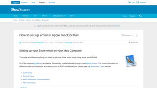 How to set up email in Apple macOS Mail | Shaw Support