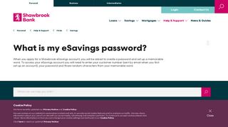 What is my eSavings password? - Shawbrook Bank