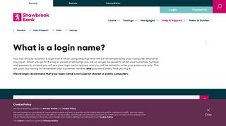 What is a login name? - Shawbrook Bank