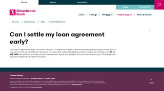 Can I settle my loan agreement early? - Shawbrook Bank