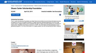 Shawn Carter Scholarship Foundation - Scholarships.com