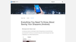 Everything you need to know about saving your ... - Shazam Help