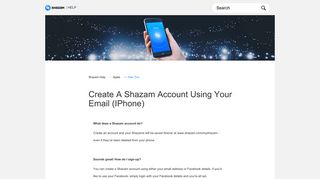 Create a Shazam account using your email (iPhone) – Shazam Help