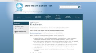 Enrollment | State Health Benefit Plan