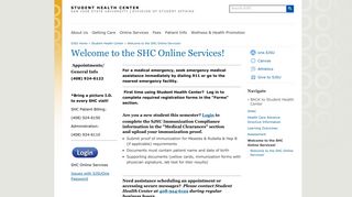 Welcome to the SHC Online Services! | Student Health Center | San ...