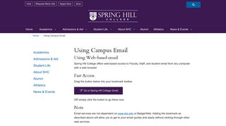Using Campus Email | Spring Hill College