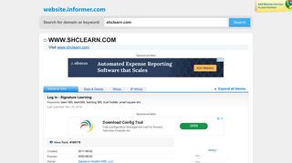 shclearn.com at WI. Log in - Signature Learning - Website Informer