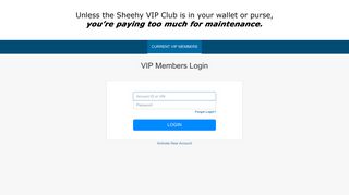 VIP Members Login - Sheehy VIP Club