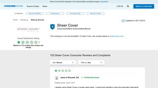 Top 153 Reviews and Complaints about Sheer Cover