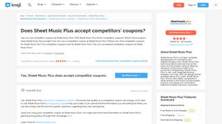 Does Sheet Music Plus accept competitors' coupons? — Knoji
