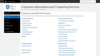 Using the Google Mail Web Interface - Email - CiCS - The University of ...