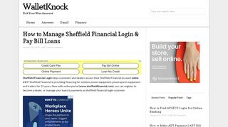 How to Manage Sheffield Financial Login & Pay Bill Loans - WalletKnock