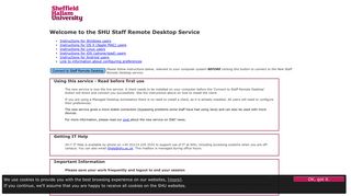 the SHU Staff Remote Desktop Service