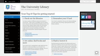 Get started - The University Library - The University of Sheffield