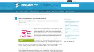 Sheila's Wheels Model Driver Insurance Review - Telematics.com