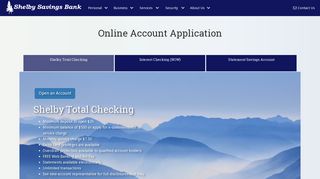 Shelby Savings Bank - Online Account Application