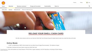 Reload your Shell Cash Card | Shell India
