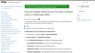 How to Enable Shell Access for Non-Default Users in ... - Citrix Docs