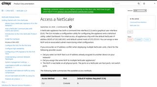 Access a NetScaler - Citrix Docs