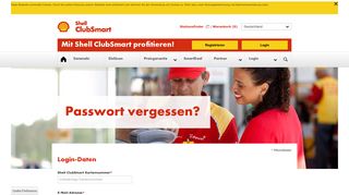 Passwort vergessen - Shell ClubSmart DE Login - CLUBSMART Online