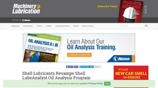 Shell Lubricants Revamps Shell LubeAnalyst Oil Analysis Program