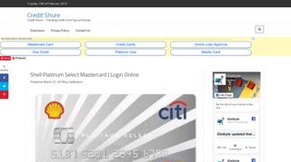 Shell Platinum Select Mastercard | Login Online - Credit Shure