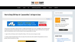 How to Setup SSH keys for “passwordless” ssh login in Linux – The ...
