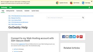 Connect to my Web Hosting account with SSH (Secure Shell) - GoDaddy