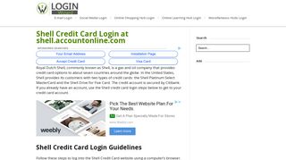 Shell Credit Card Login at shell.accountonline.com - Login Wizard