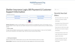 Shelter Insurance Login, Bill Payment & Customer Support Information