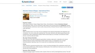 Sheraton Vistana Villages - International Drive - Hotel WiFi Test