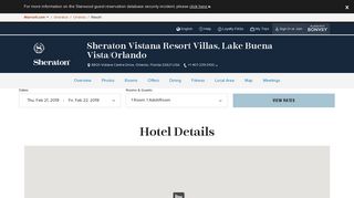 Details and information about Sheraton Vistana Resort Villas, Lake ...