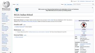 M.E.S. Indian School - Wikipedia