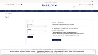 Customer Login - Sheridan