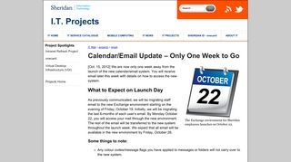 Sheridan I.T. - Email Calendar Update