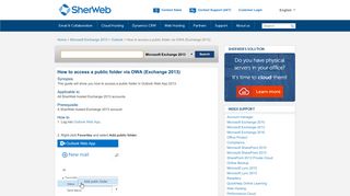 How to access a public folder via OWA (Exchange 2013) - SherWeb