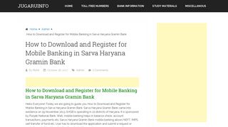 How to Download and Register for Mobile Banking in Sarva Haryana ...
