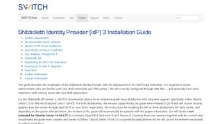 Shibboleth IdP Installation - Identity Provider - Guides - SWITCHaai ...